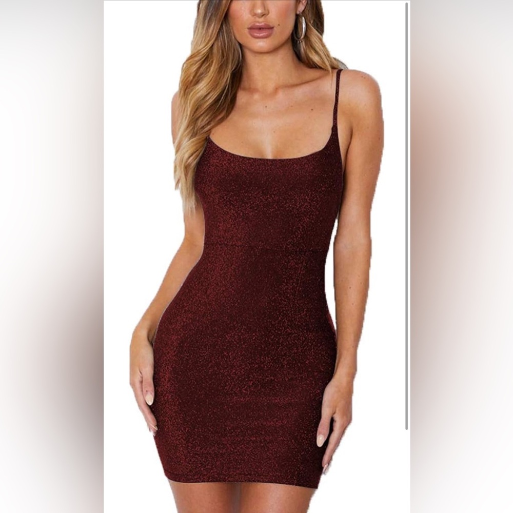 Black and red sparkle bodycon mini dress stretchy strappy